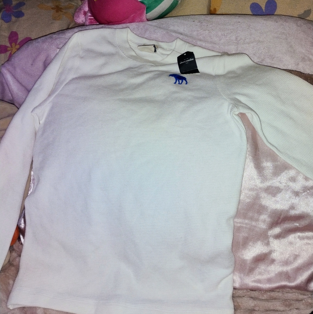 White Abercrombie Kids Long Sleeve Shirt